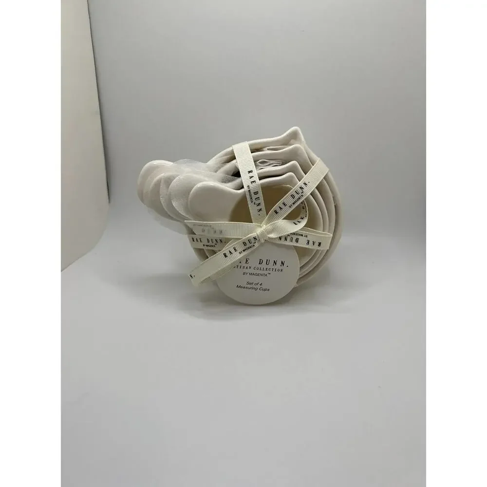 Rae Dunn White Measuring Cups with Handles, Brand New!